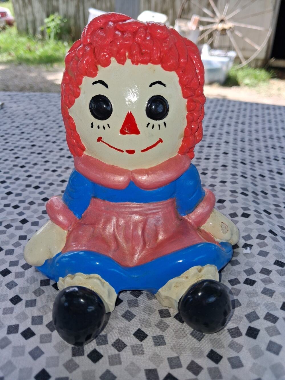 Vintage 1974 RAGGEDY ANN Ceramic Doll Bobbs Merrill Co